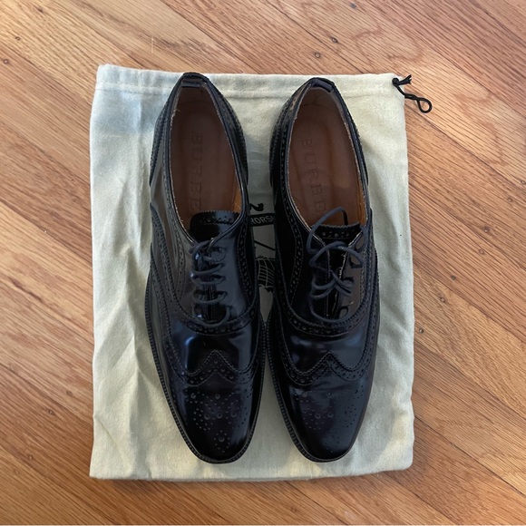 BURBERRY Wingtip Oxford Loafers - Size 39 - Black Leather - Made in Italy - Picture 6 of 11
